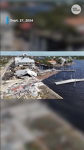 Drone shows Steinhatchee, FL, before and after Hurricane Helene #Shorts