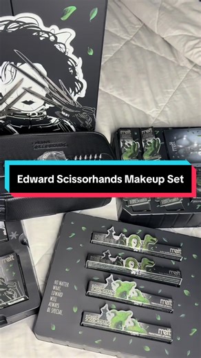 Own every incredible piece of the Edward Scissorhands x Melt Cosmetics collaboration with this meticulously crafted limited-edition PR box. This full set includes every product from the holiday collection. Every detail pays tribute to Edward’s quiet sweetness beneath the blades, set against the colorful chaos of the suburban world he never quite fit into.— from the dark outer shell to the vibrant details tucked inside. This collector’s box is filled with hidden nods and custom touches that pay t