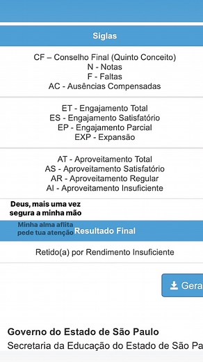 Resultado Final: Reprovado na Seduc e Tablets