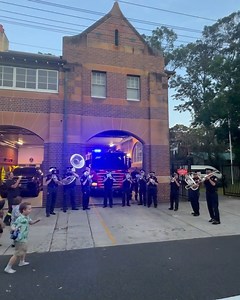 40K views · 895 reactions | When the Fire and Rescue NSW Band rolls up to the station, it turns into a neighbourhood Christmas concert! Who’s feeling festive?  Credit @frnsw_randwick_039 | Fire and Rescue NSW | Facebook
