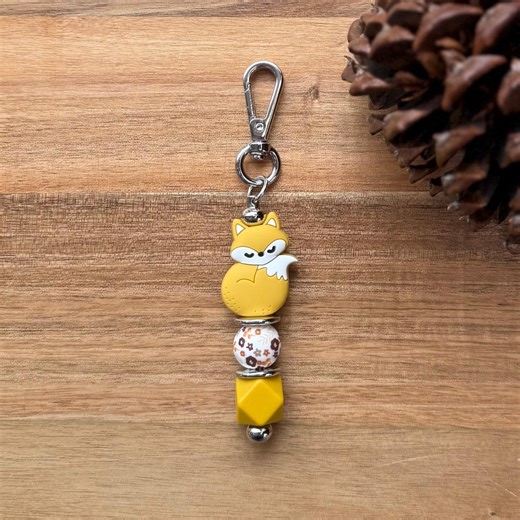 Fox Pup Keychain: Silicone Beaded Accessory | Purse Charm | Mom Gift | Pacific Northwest Baby Animals - Etsy