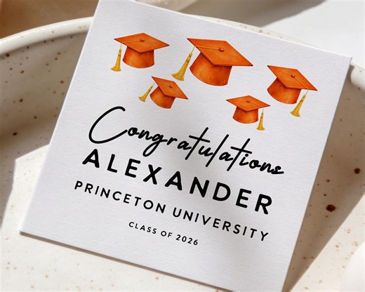 Personalized Graduation Card, Princeton Graduation Card, College Graduation Gift, Custom Name Grad Card, Class of 2026 Card, Graduate - Etsy