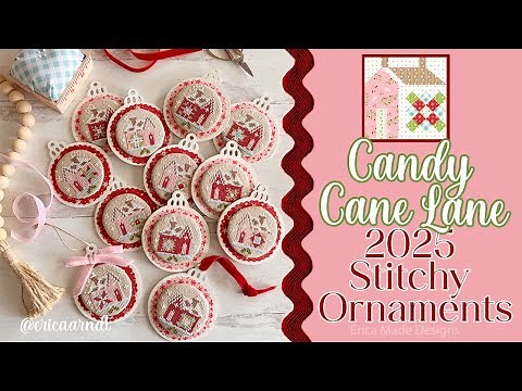 🎄2025 Candy Cane Lane Stitchy Ornaments! (Easy Cross Stitch!)