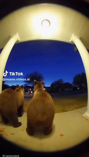 Funny AI Video of Baby Bears Twerking on Ring Doorbell