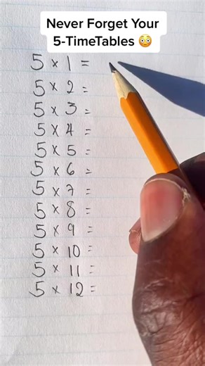 How to know your 5-Time Tables #elementaryschool #student #mathlover #mathisfun #learnontiktok #fypシ #fyp | Professor_1o1math