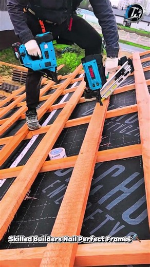 Fast Roof Framing With Precision 🏠 #RoofFraming #Construction #Carpentry