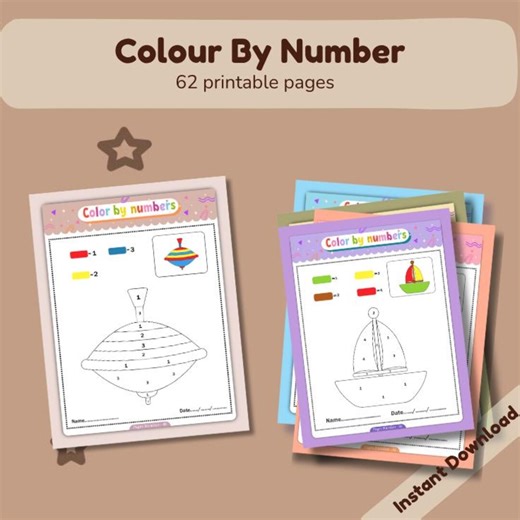 Color by Number: Kids Number Painting Activity (digital Download) - Etsy