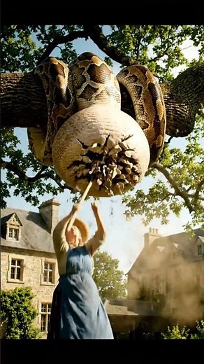 😱 Farmer Rescues Her Beautiful Cow From Giant Snake 💖 #cow #rescue