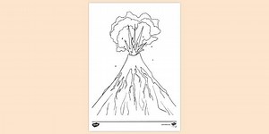 Volcano Erupting Colouring Sheet