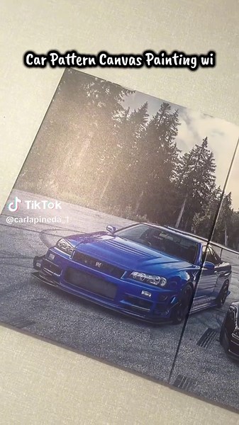 Car Pattern Canvas Painting wi#painting #decoration #cars #tiktokshopcreator