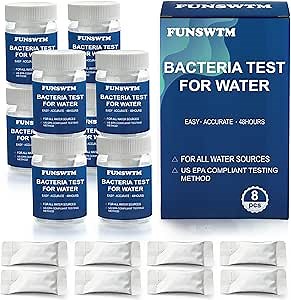 Coliform Bacteria Water Test Kit: 8-Pack Water Bacteria Test Kit Easy at-Home Well Water, Tap, Pool, Spring, Pond, Lake Drinking Water Quality Test