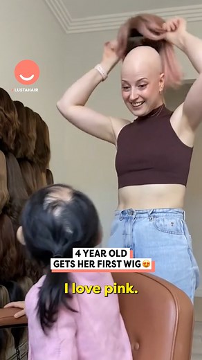 4 Year Old Gets Her First Wig 😍#wigs #Alopecia #kids #children #girls | Happiest