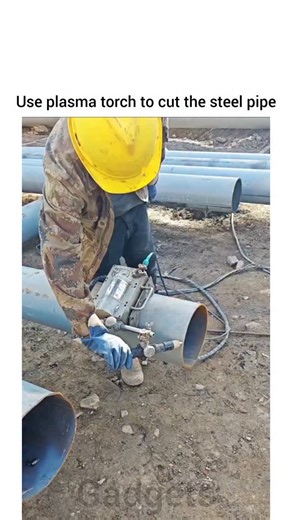 Industrial Gadgets on Instagram: "Using a plasma torch to cut a steel pipe is an efficient and precise method, especially for thick or complex shapes. To do this safely and effectively, ensure the pipe is securely clamped to prevent movement during cutting. Select the appropriate plasma torch settings based on the thickness of the steel, and wear proper protective gear, including gloves, goggles, and a welding helmet. Mark the cut line clearly on the pipe, then position the torch perpendicular t