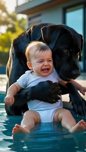 Watch This Heroic Labrador Save a Baby from Drowning!#dog #baby #pets #animals