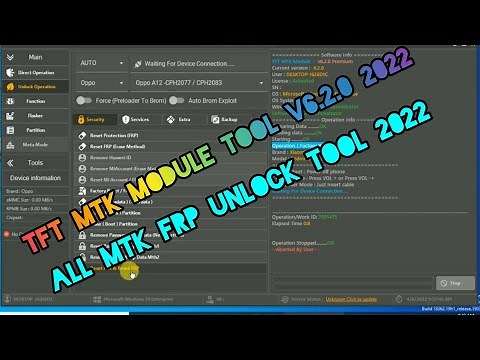 TFT MTK Module v6.2.0 2022 | All Mtk frp unlock tool 2022 | TFT Mtk tool V6.2.0