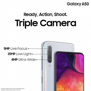 16K views · 1.3K reactions | The 25MP (F1.7) camera of the #GalaxyA50 lets you capture more in low light. Shoot the way your eyes see, with the 8MP Ultra-wide 123° lens & create images with blurred backgrounds using Live Focus. #TripleCamera #ReadyAction Explore: Samsung.com/In/GalaxyA50 | Samsung | Facebook