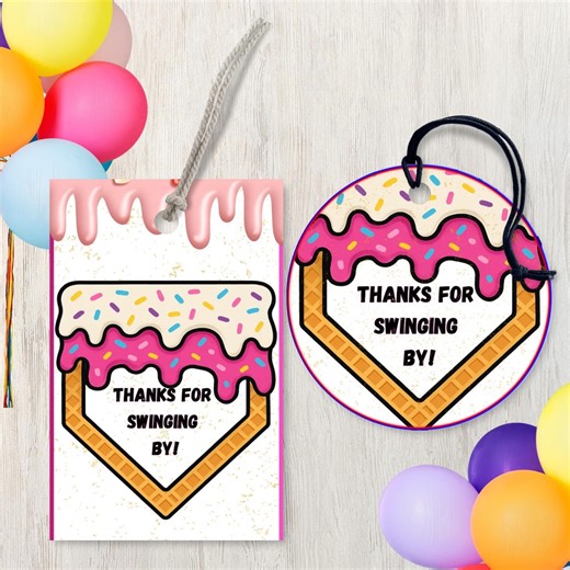 Softball Drip Birthday Favor Tags Printable, Softball Party Favors, Sports Birthday Gift Tag PDF - Etsy
