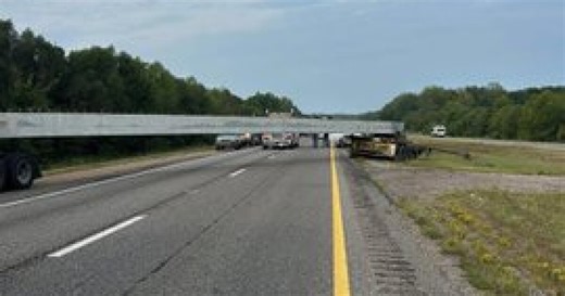 Deadly crash on I-40 Eastbound at mile marker 98, large beam across the roadway