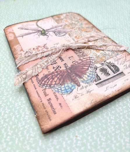 Vintage Junk Journal Tea Stained Paper, Handmade Collage Folio, Antique Look Mini Diary Notebook - Etsy