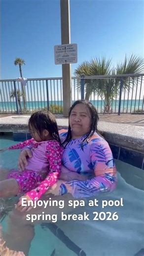 Enjoying spring break at spa pool