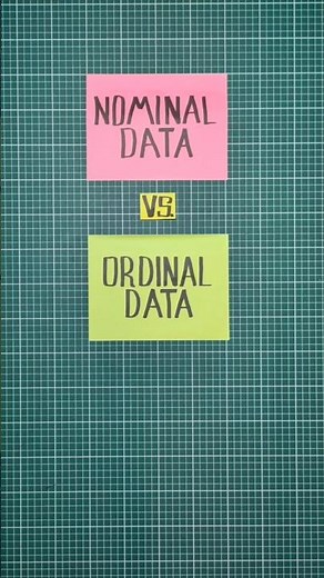 Nominal vs. Ordinal Data #statistics #stats #data #dataanalysis #math #maths #mathematics #variables