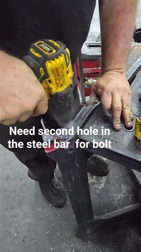Second hole in the steel bar
