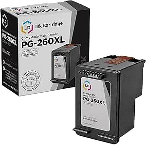 LD Products Remanufactured Replacement for Canon 260 3706C001 Ink Cartridges 260XL 260 XL PG-260 XL Compatible with Pixma TR7020 TS5320 TS6420 TS6400 TS5300 (Black)