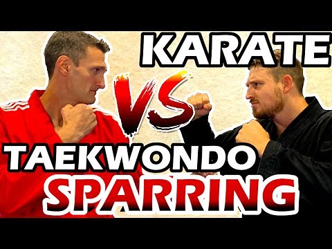 Karate VS Taekwondo Sparring!! 3rd Dan Kempo V 4th Dan TKD (World)