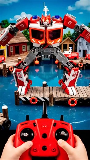 RC Fireboat Transforms into Harbor Rescue Bot | Water Rescue Robot #remotecontrolrobot #toys