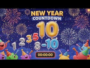 New Year Countdown for Kids 🎆 | Talking Numbers 1–10 | Fun Learning Cartoon