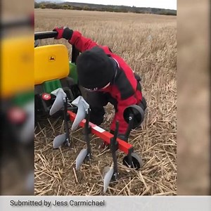 An update from Farmer Sam on ploughing progress. We wonder who he takes after 😆 | Farmers Weekly