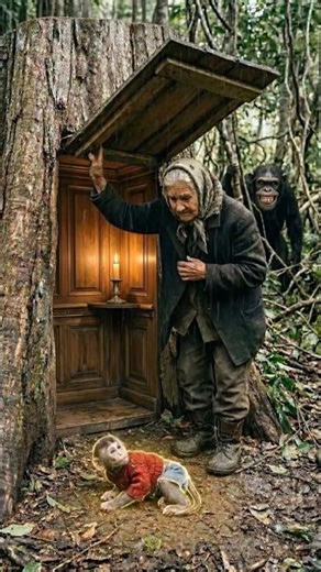 POV: Grandma Rescues a Baby Monkey from a Chimpanzee & Cook BBQ in Her Hidden Tree Shelter