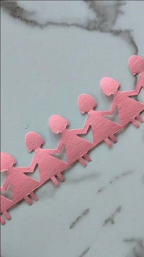Easy Paper Doll Chain Tutorial 💕 Cute Paper Craft #shorts