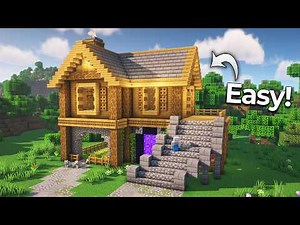 ⛏️ Minecraft :: How to build a Starter Survival House 🏠⛏️ [마인크래프트 초보자 야생 집짓기 건축강좌]