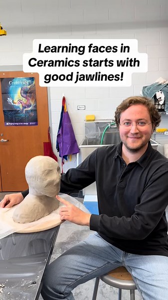 Faces need strong jawlines when creating them out of clay #mewing #clay #ceramics