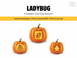 LADYBUG Pumpkin Carving Stencil: Cute and Easy Insect Halloween Templates for Your Garden or Porch Decor (instant Download) - Etsy