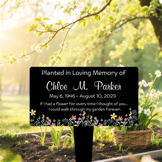 Personalized Memorial Tree Plaque, Custom Name Garden Marker, Planted in Loving Memorial, Outdoor Sympathy Sign, Remembrance Plaque - Etsy