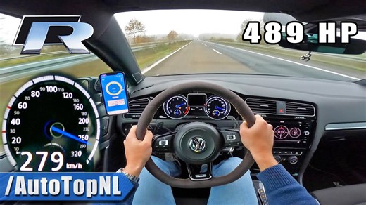 489HP VW Golf R MK7 – Autobahn Top Speed Run | No Speed Limit