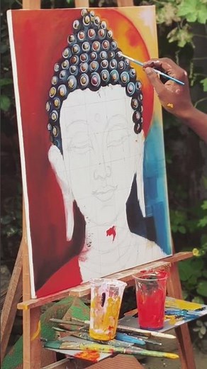 Peaceful Buddha Art | How to Draw Gautam Buddha #painting #art #buddhaart