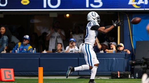 Colts WR Adonai Mitchell's fumble at goal line one of many self-inflicted mistakes in loss to Rams