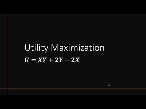 Utility Maximization: U = XY + 2Y + 2X