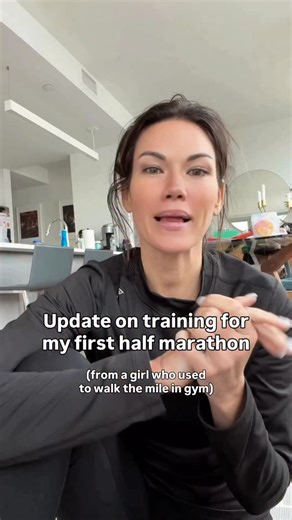 Melissa Ferrara on Instagram: "Training for my first half marathon has been uncomfortable in all the best ways. Am I fast? Hell no. She’s slogging but makin her way downtown *insert Vanessa Carlton song here*. Just showing up and doing the thing I once thought I couldn’t and for that, I’m damn proud of myself. What’s something you’re getting uncomfortable with right now?"