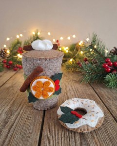 Felt Play Food PDF Pattern – Orange Cinnamon Latte & Christmas Donut – Montessori Pretend Play – Easy Felt Sewing Pattern for Kids’ - Etsy Australia