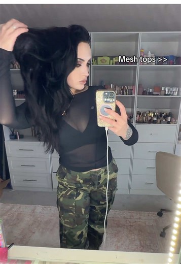 Mesh shirts are the easiest way to elevate a basic outfit into a fashion statement #meshshirt #ootdinspo #fashiontiktok #tiktokshopcreatorpicks #fashioninspo