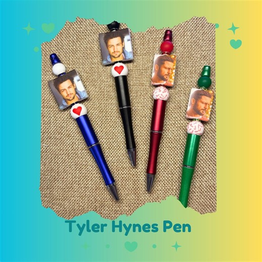 Tyler Hynes Beaded Pen for Hynies, Hallmark Movie Fans and Coworker Gifts – Black Ink, Red or Green Pen, Fun Holiday Fan Gift - Etsy