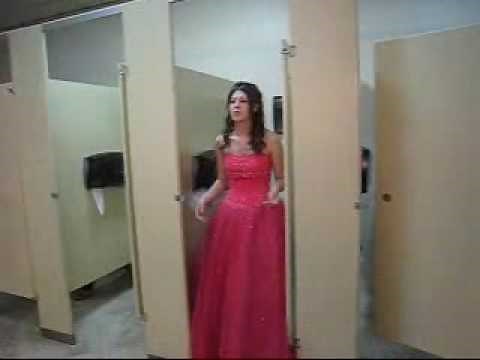 How to Fit a Ball Gown into a Bathroom Stall