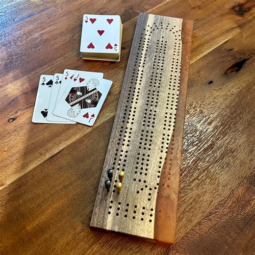 Cribbage Board Handcrafted From Black Walnut and Resin - Etsy Canada