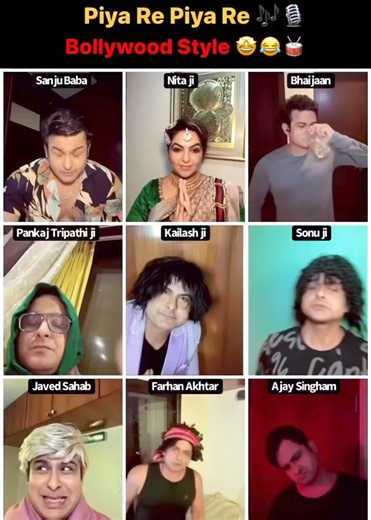 4M views · 67K reactions | Piya Re Piya Re 浪️論 .. by Sanju Baba , Kailash ji ,Sonu Ji , Bhaijaan ,Farhan Akhtar, Javed Akhtar, Pankaj Tripathi ji , AjayDevgn ji , #comic 朗 #cheers #bollywoodsongs #bollywood #nusratfatehalikhan #qawali #comedy #songs #sanketbhosale #drsanketbhosale #shootingkarrahahoon #nitaambani | Dr. Sanket Bhosale | Facebook