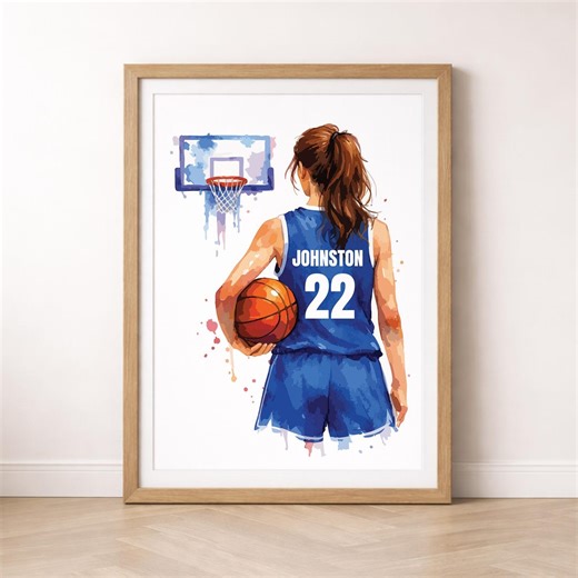 Basketball Print for Girls Personalized Female Basketball Poster Basketball Print Gift for Girls Basketball Player Gifts Girls Bedroom Print - Etsy