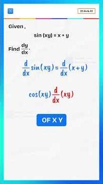 Most Students Get This WRONG | sin(xy) = x + y (dy/dx)